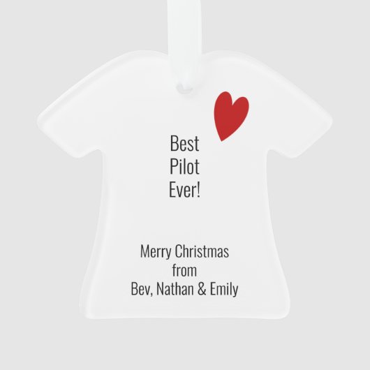 Pilot Kapitein Profession Ornament (achterkant)