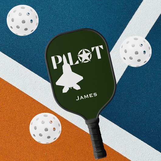 Pilot Lettertype & Grappige Gepersonaliseerde Vlie Pickleball Paddle