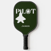 Pilot Lettertype & Grappige Gepersonaliseerde Vlie Pickleball Paddle (Voorkant)