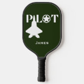 Pilot Lettertype & Grappige Gepersonaliseerde Vlie Pickleball Paddle (Achterkant)