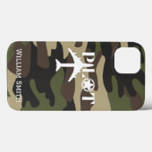 Pilot Lettertype & Militaire Vliegtuigcamouflage Case-Mate iPhone Case (Achterkant (horizontaal))