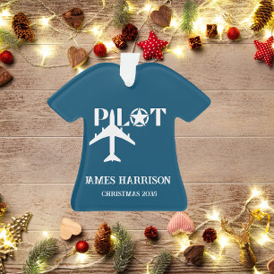 Pilot Lettertype & vliegtuig, Modern, Gepersonalis Ornament