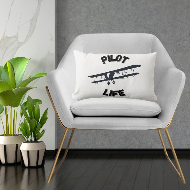 Pilot Life Airplane Cool Simple Aviation Aviator Kussen (Creator heeft geüpload)