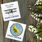 Pilot Lounge & Cool Airplane Aviation Gepersonalis Glazen Onderzetter