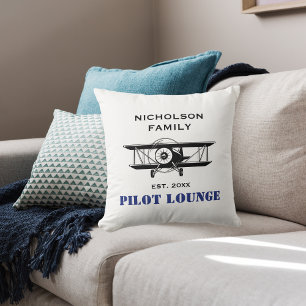 Pilot Lounge & Cool Airplane Aviation Gepersonalis Kussen