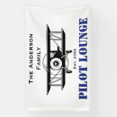 Pilot Lounge Cool Airplane Aviation Gepersonalisee Spandoek (Verticaal)