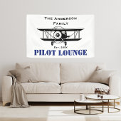Pilot Lounge Cool Airplane Aviation Gepersonalisee Spandoek