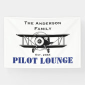 Pilot Lounge Cool Airplane Aviation Gepersonalisee Spandoek (Horizontaal)