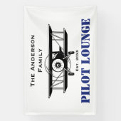 Pilot Lounge Cool Airplane Aviation Gepersonalisee Spandoek (Verticaal)