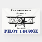 Pilot Lounge Cool Airplane Aviation Gepersonalisee Spandoek (Horizontaal)