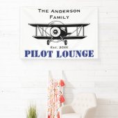 Pilot Lounge Cool Airplane Aviation Gepersonalisee Spandoek (Insitu)