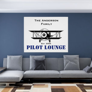 Pilot Lounge Familie Naam Luchtvaart Huisdecor Perfect Poster
