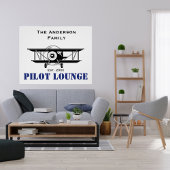 Pilot Lounge Familienaam Aviation Home Decor Perfect Poster