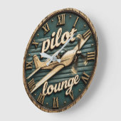 Pilot Lounge Vintage Propeller Airplane Grote Klok (Hoek)