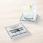 Pilot Lounge Vliegtuig Familie Luchtvaart Geperson Glazen Onderzetter (Schuin)