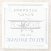 Pilot Lounge Vliegtuig Familie Luchtvaart Geperson Glazen Onderzetter (Achterkant)