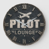 Pilot Lounge Welcome Vintage Biplane Grote Klok (Voorkant)