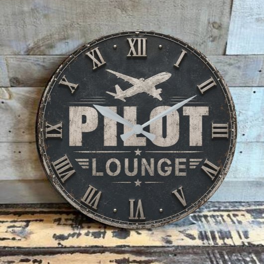 Pilot Lounge Welcome Vintage Biplane Grote Klok