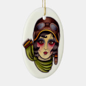Pilot-meisje Keramisch Ornament (Rechts)