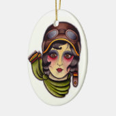 Pilot-meisje Keramisch Ornament (Links)