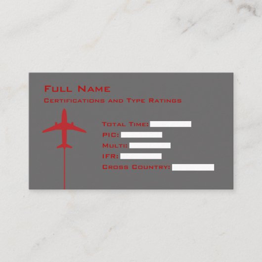 Pilot Micro CV Visitekaartje (Voorkant)