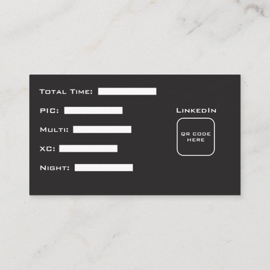 Pilot Micro CV Visitekaartje (Achterkant)