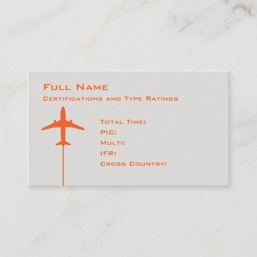 Pilot Micro CV Visitekaartje (Voorkant)