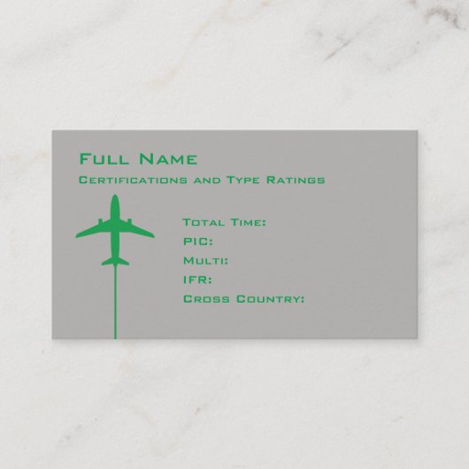 Pilot Micro CV Visitekaartje (Voorkant)