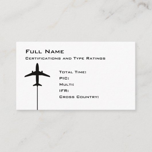 Pilot Micro CV Visitekaartje (Voorkant)