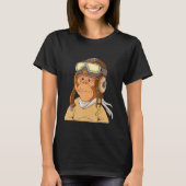 Pilot Monkey Flying Ape Net Thema T-shirt (Voorkant)