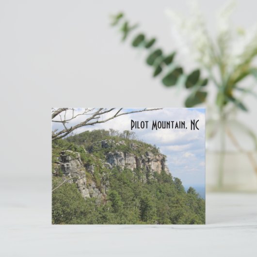Pilot Mountain NC Briefkaart Vakantie Keepsake (Staand voorkant)