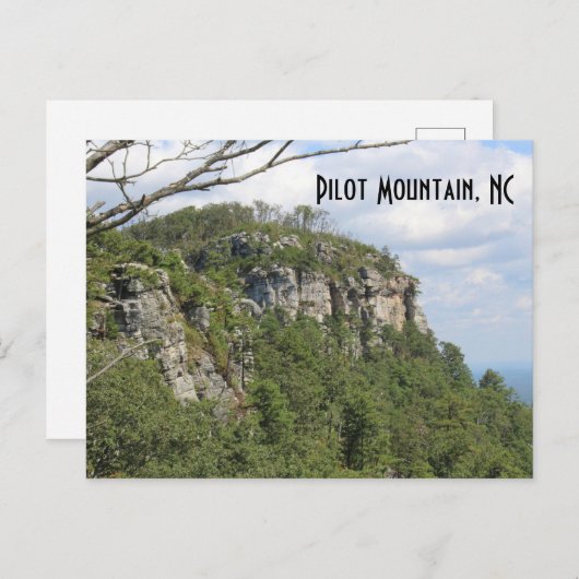 Pilot Mountain NC Briefkaart Vakantie Keepsake (Voorkant / Achterkant)