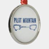 Pilot Mountain North Carolina Climbing Quickdraw Metalen Ornament (Rechts)