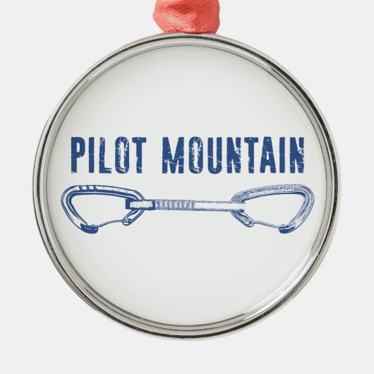 Pilot Mountain North Carolina Climbing Quickdraw Metalen Ornament (Voorkant)