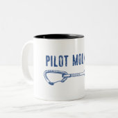 Pilot Mountain North Carolina Climbing Quickdraw Tweekleurige Koffiemok (Voorkant links)