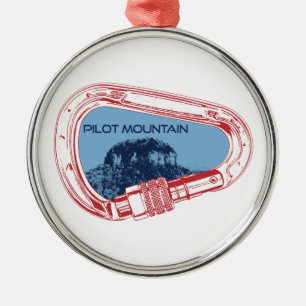 Pilot Mountain North Carolina Klimmen Carabiner Metalen Ornament