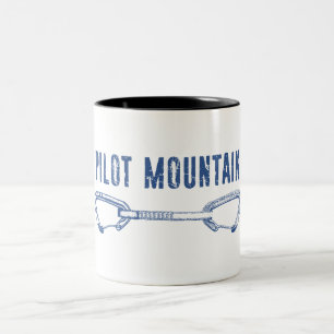 Pilot Mountain North Carolina Klimmen Quickdraw Tweekleurige Koffiemok