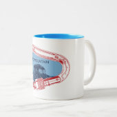 Pilot Mountain North Carolina Tweekleurige Koffiemok (Voorkant rechts)