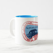 Pilot Mountain North Carolina Tweekleurige Koffiemok (Voorkant links)