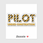 Pilot onder constructie op maat gesneden vinyl Sti Sticker (Vel)
