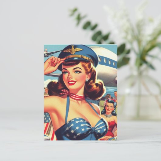 Pilot Pin-up Briefkaart (Staand voorkant)