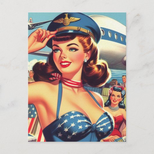  Pilot Pin-up Briefkaart (Voorkant)