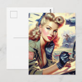  Pilot Pin Up Briefkaart (Voorkant / Achterkant)