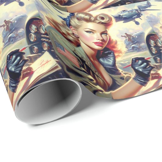 Pilot Pin Up Cadeaupapier (Rol Hoek)