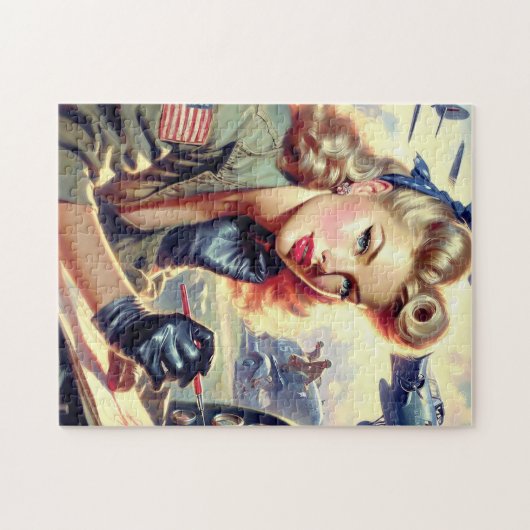 Pilot Pin Up Legpuzzel (Horizontaal)