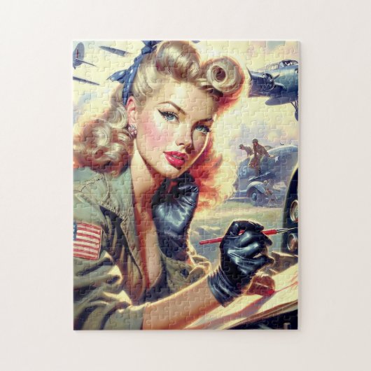 Pilot Pin Up Legpuzzel (Verticaal)