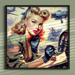 Pilot Pin Up Poster