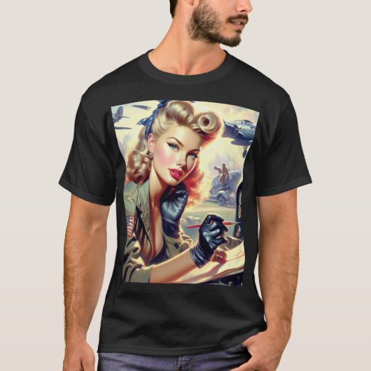 Pilot Pin Up T-shirt (Voorkant)