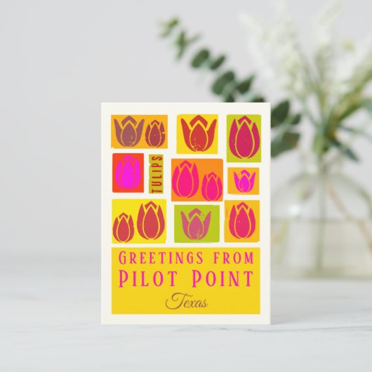 Pilot Point Texas Tulip Briefkaart (Staand voorkant)