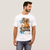 Pilot Pomeranian � Flying Ace Dog T-shirt (Voorkant volledig)
